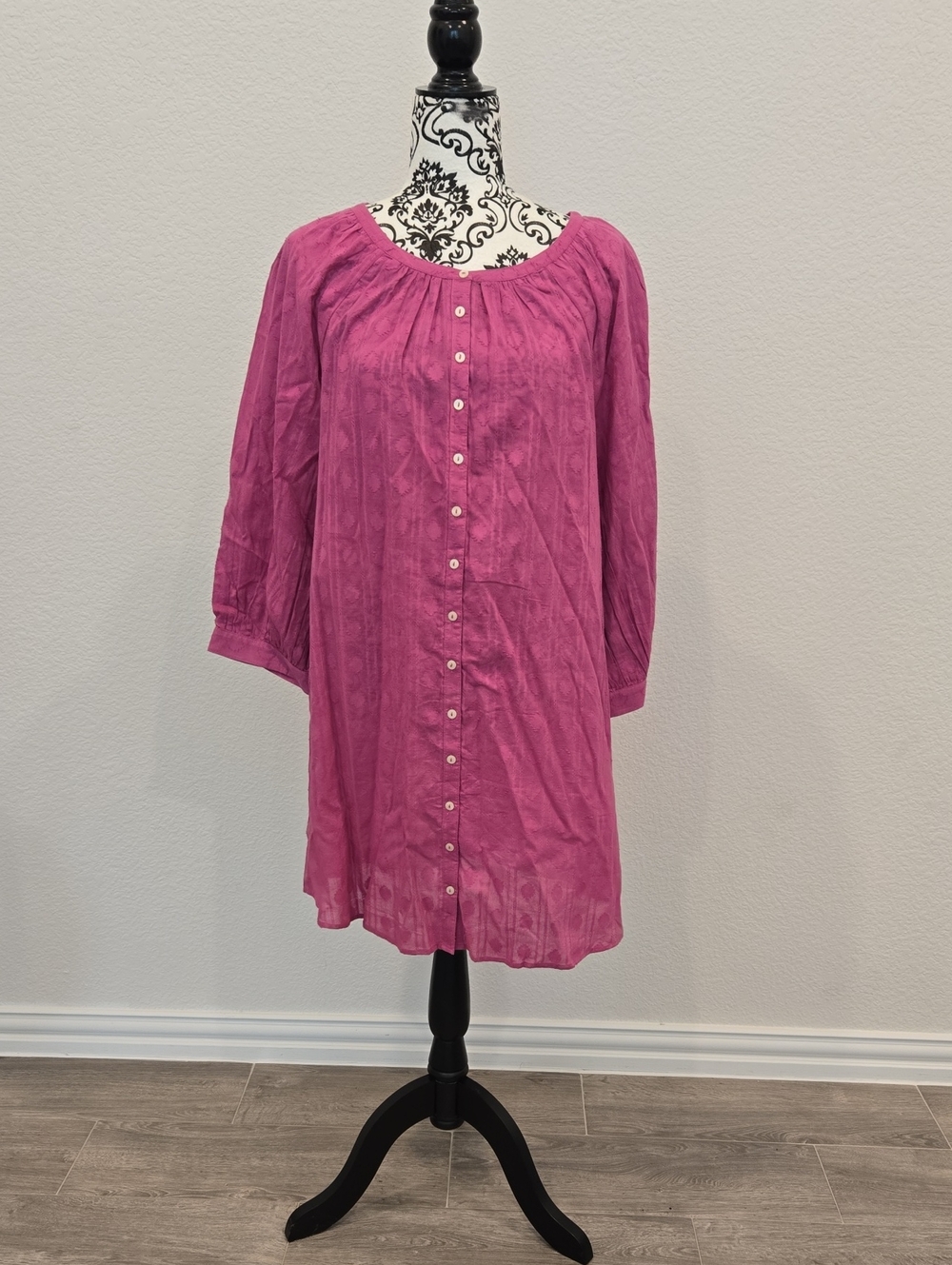 NWT Anthropologie Fuchsia Button-Front Dress